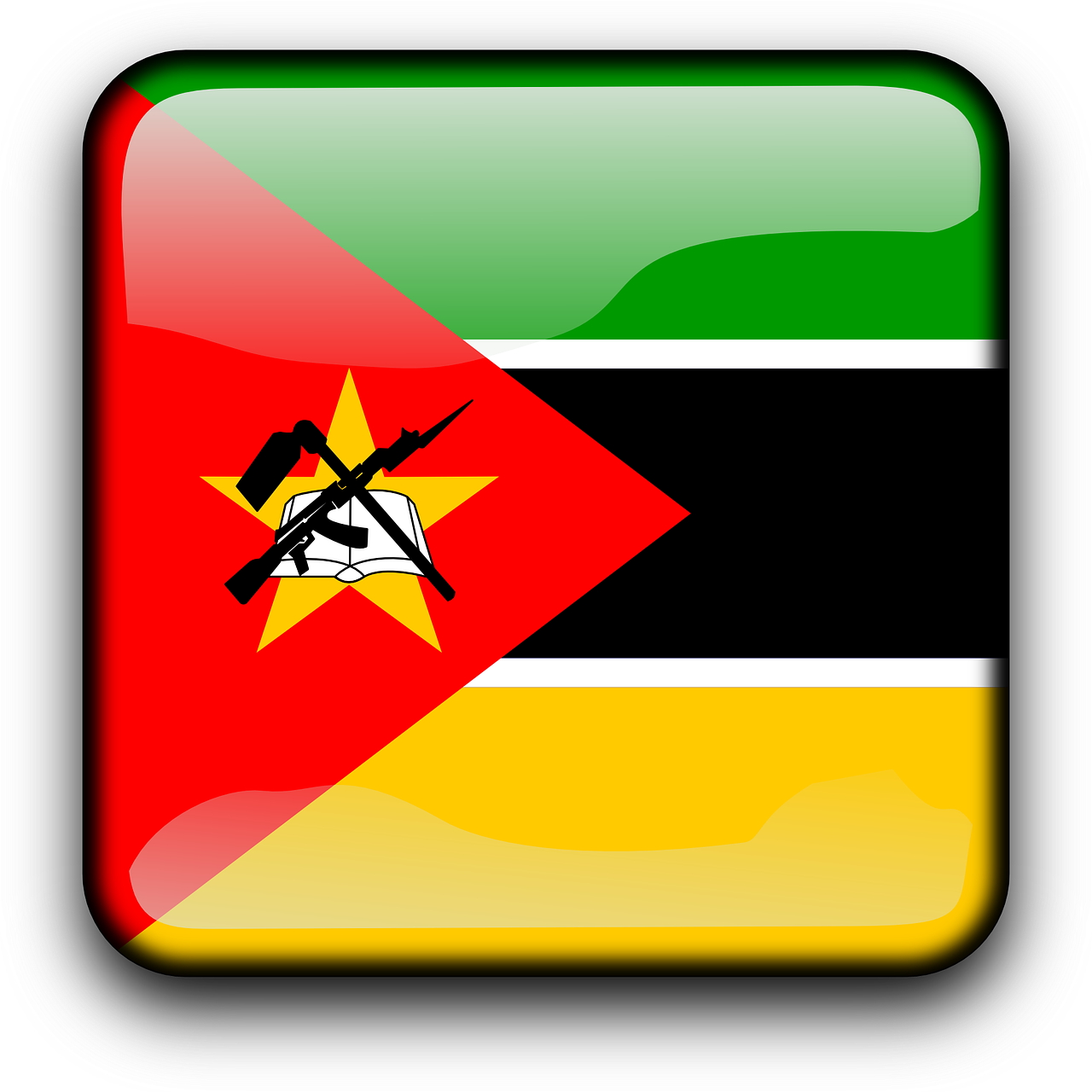 Mozambique Flag Button Graphic