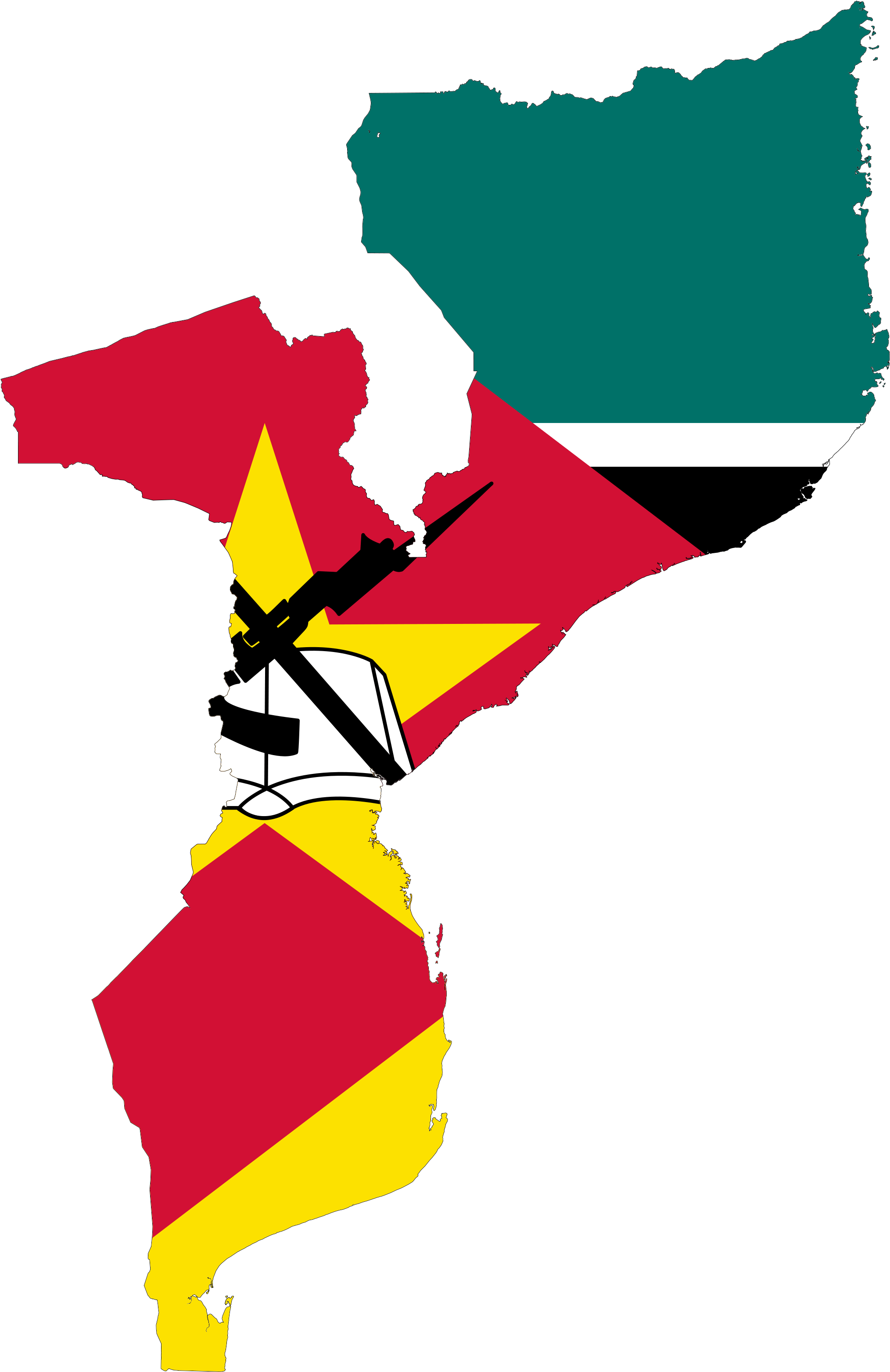 Mozambique Map Flag Overlay