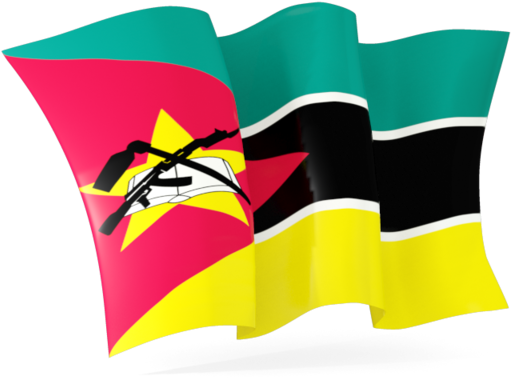 Mozambiqueand Zimbabwe Flags Waving