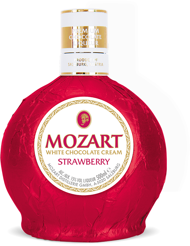 Mozart White Chocolate Strawberry Liqueur Bottle