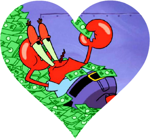 Mr Krabs Money Love Heart Shape