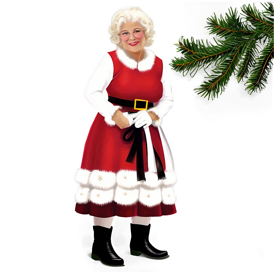 Mrs Claus And Christmas Tree Png 78