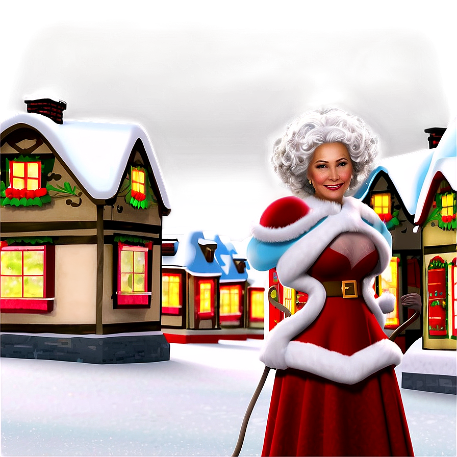 Mrs Claus In Christmas Village Png Igc70