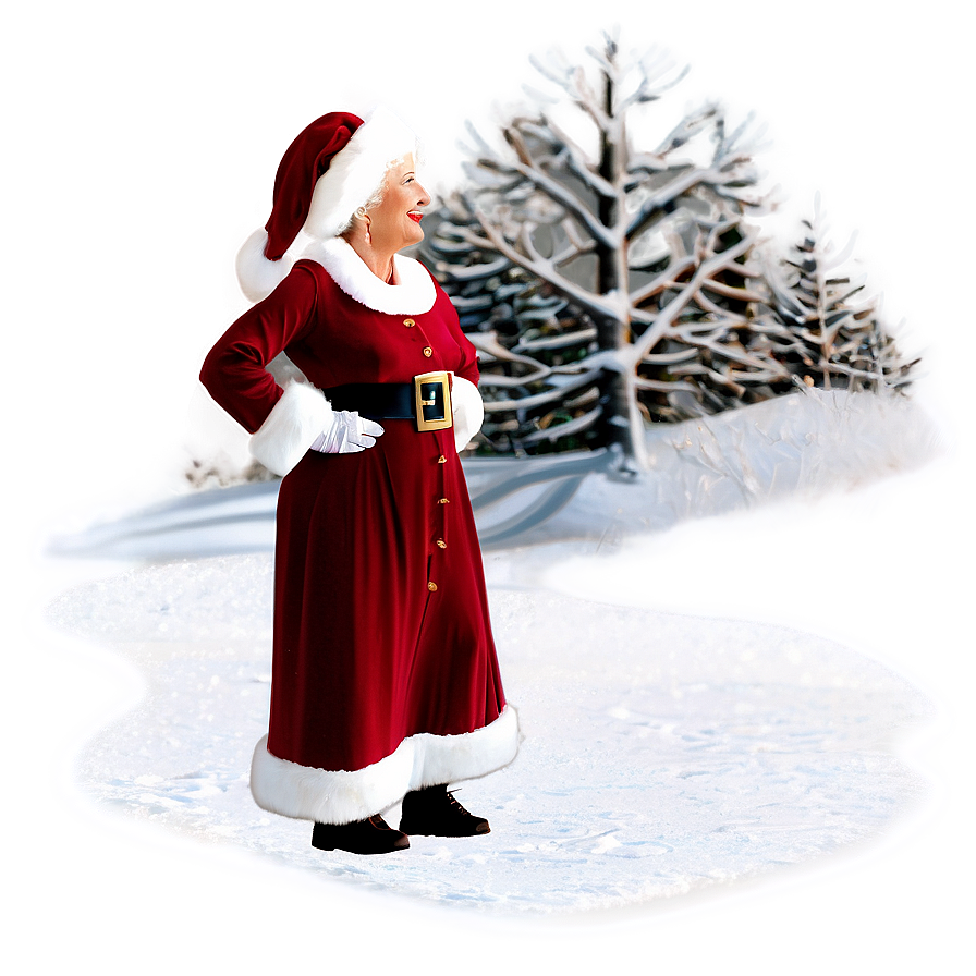 Mrs Claus In Snow Scene Png 66