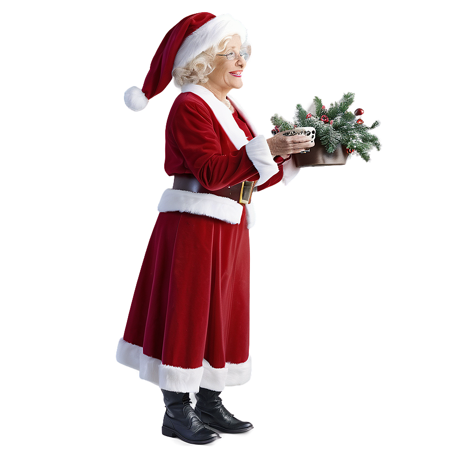 Mrs Claus In Snow Scene Png Npo