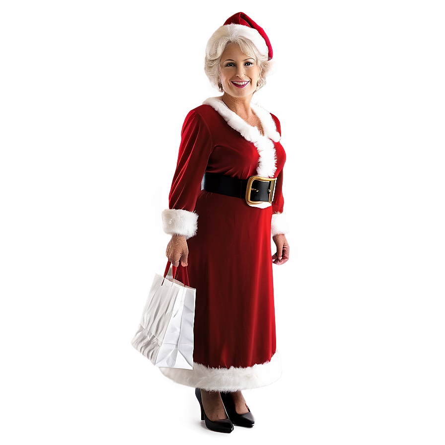 Mrs Claus With Gift Bag Png Ser