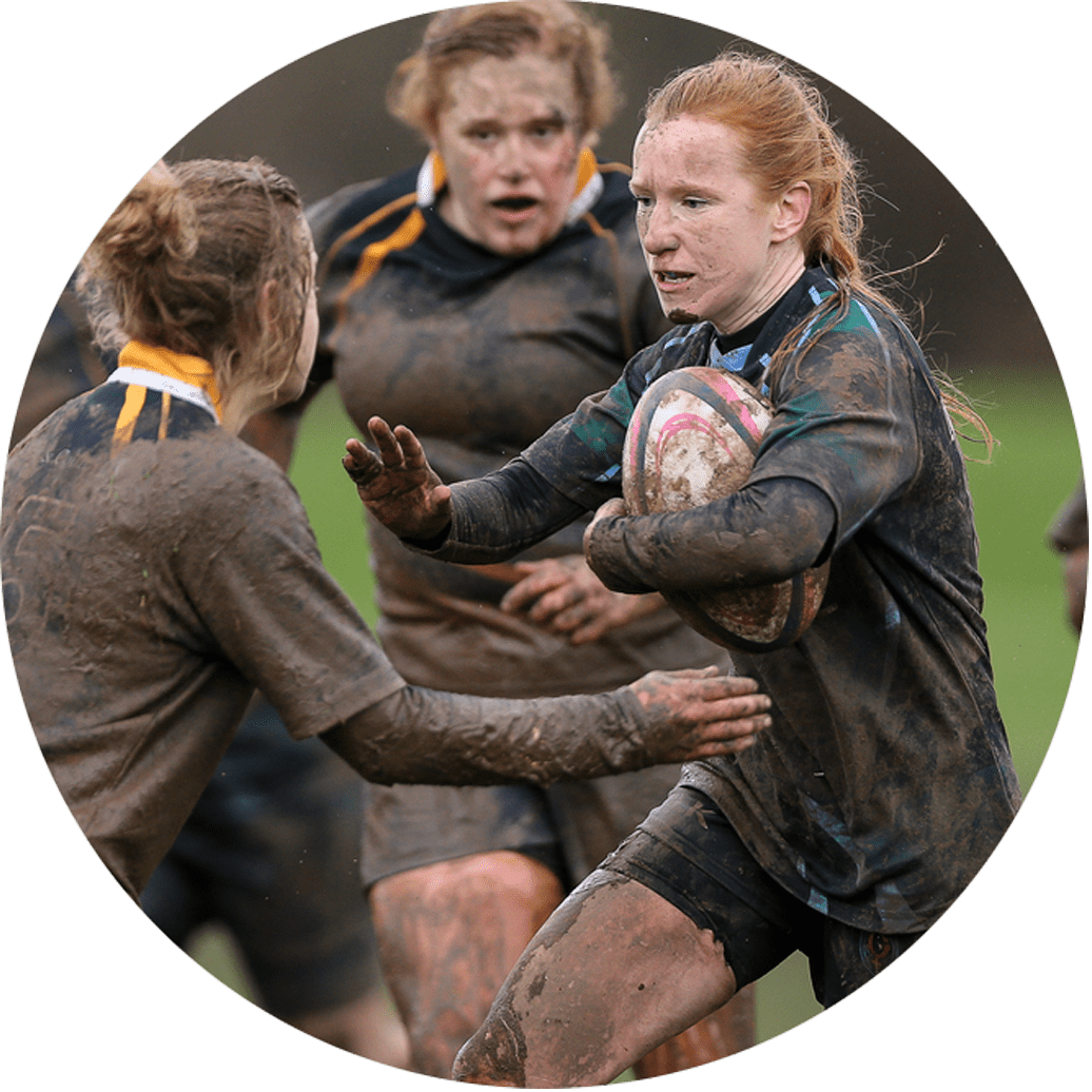 Muddy Rugby Match Action