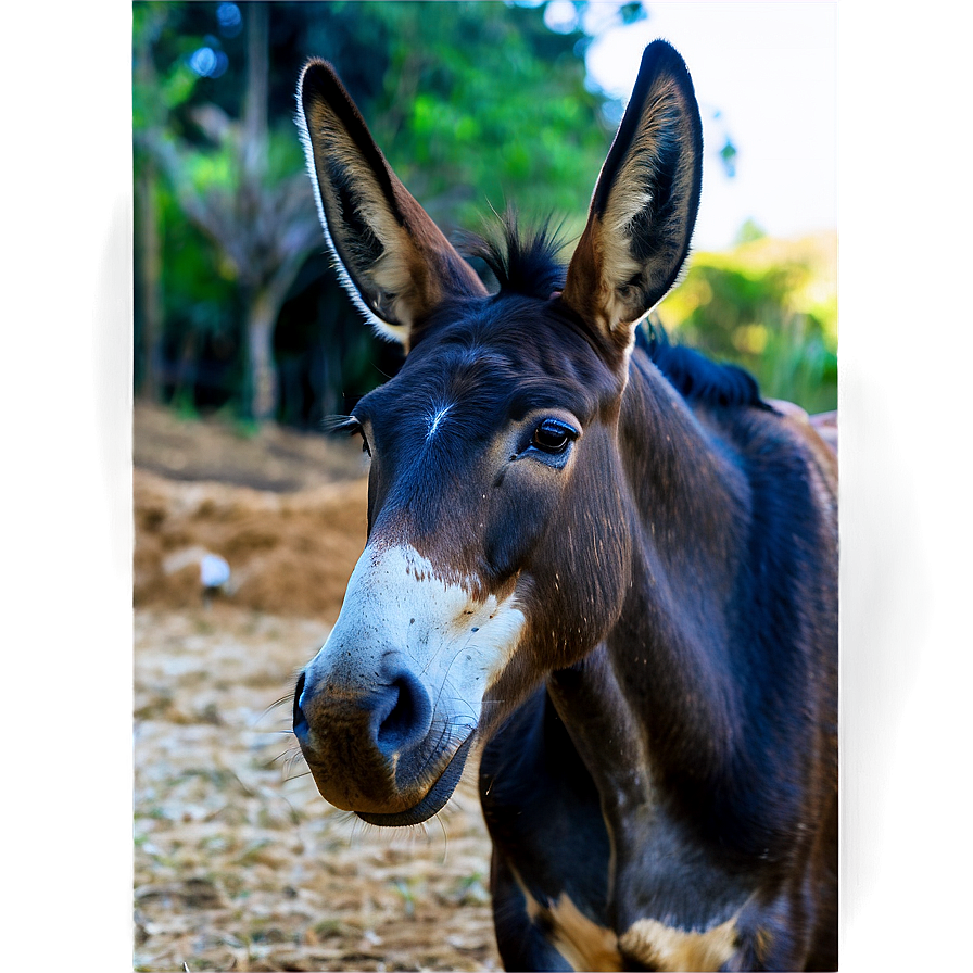 Mule In Farm Setting Png Whs44