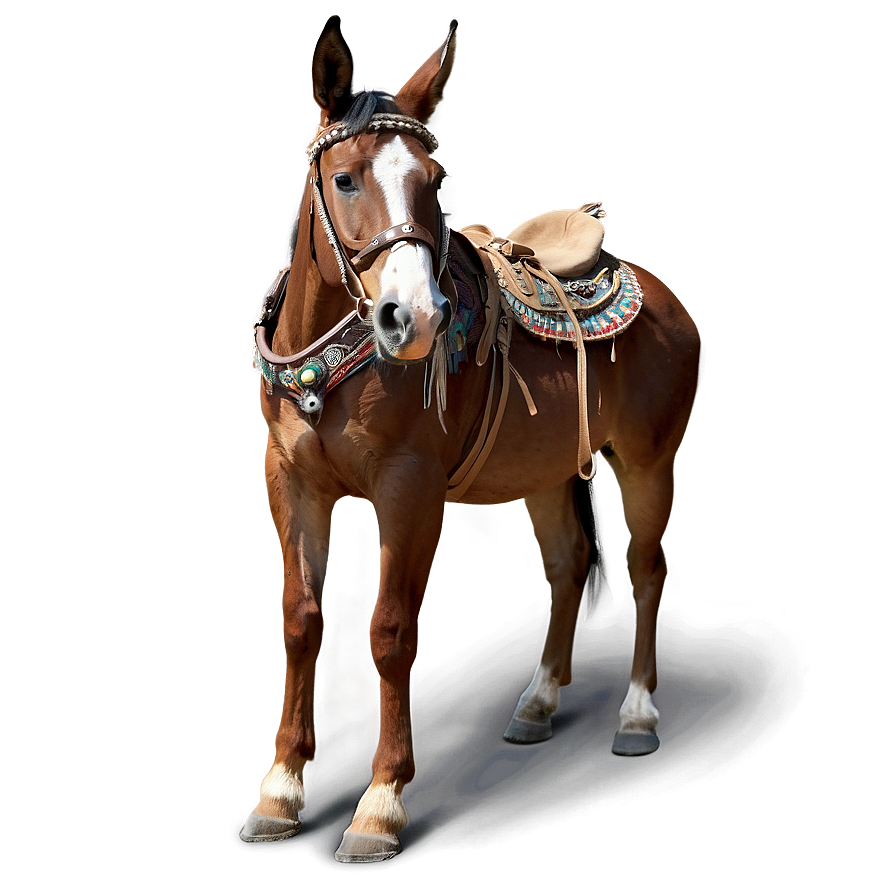 Mule In Western Gear Png 45