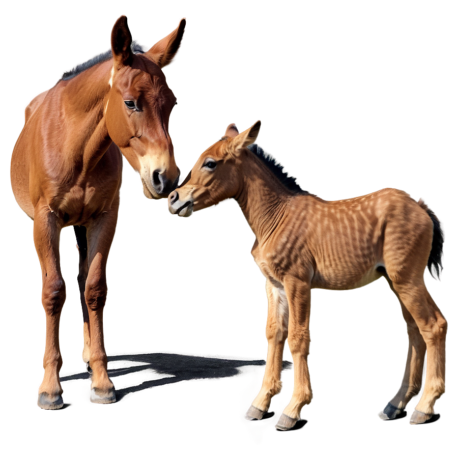 Mule With Foal Bonding Png Pdq