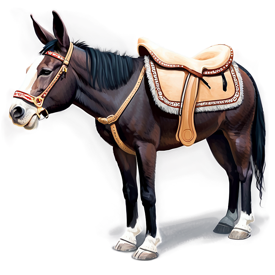 Mule With Saddle Png Khs95