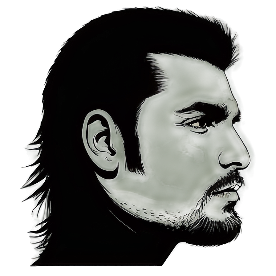 Mullet Hair Profile Silhouette Png Ovt