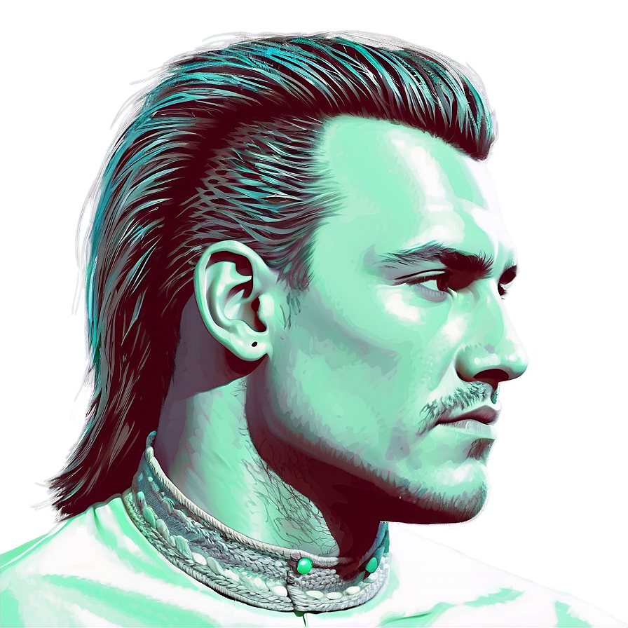 Mullet Hairstyle Outline Png Adj23