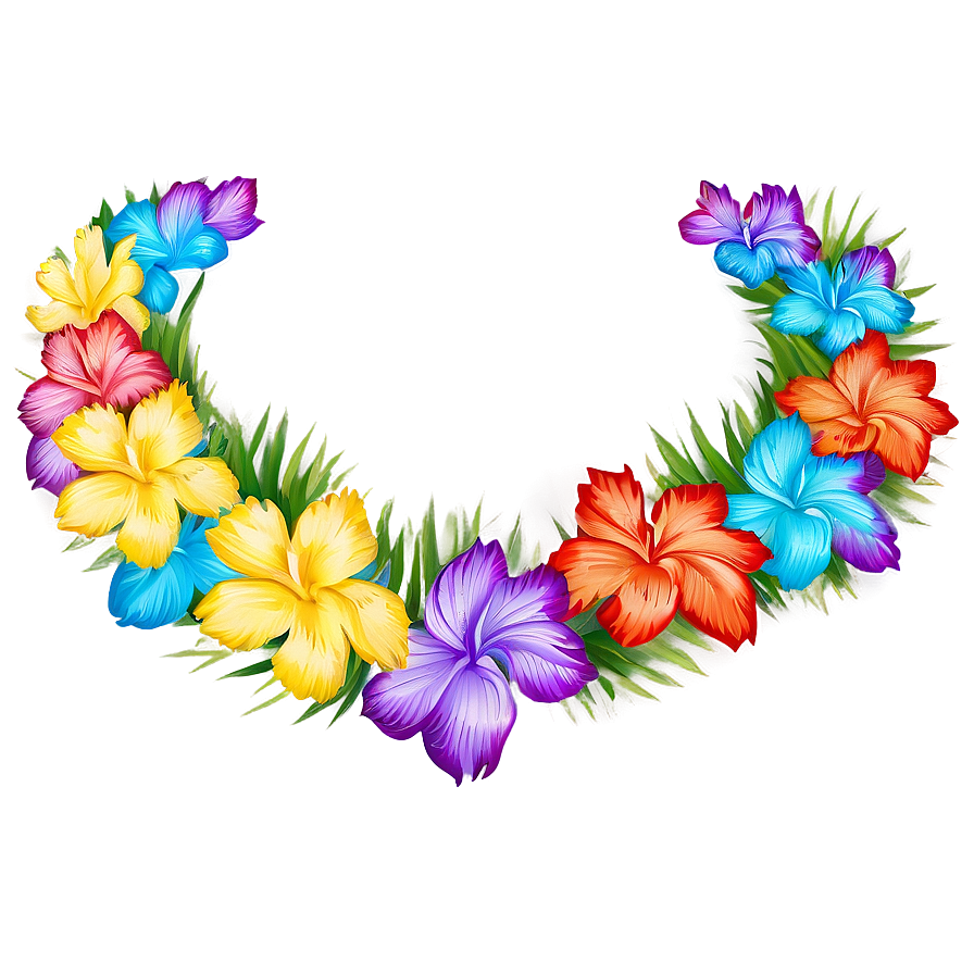 Multi-colored Hawaiian Lei Png 06262024