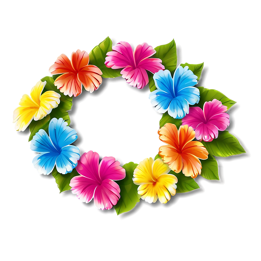 Multi-colored Hawaiian Lei Png 75