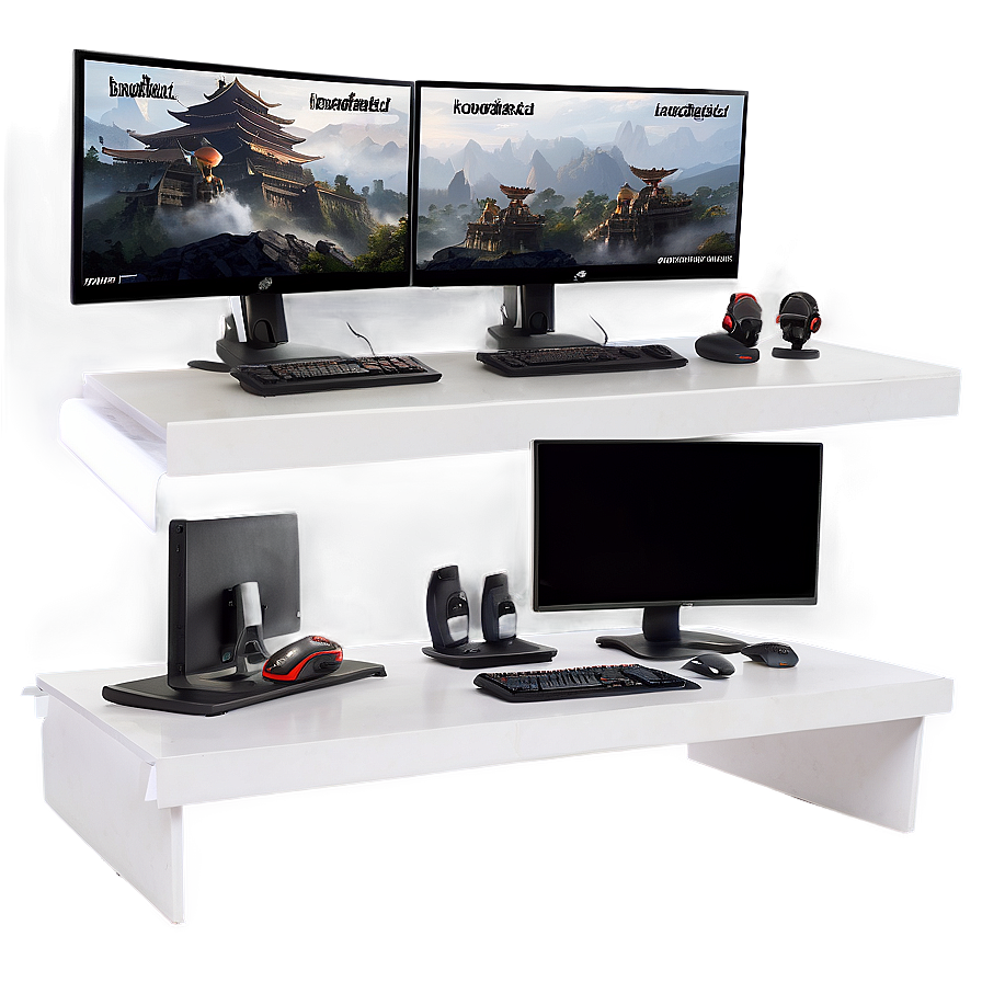 Multi-monitor Gaming Desk Png Pjl28