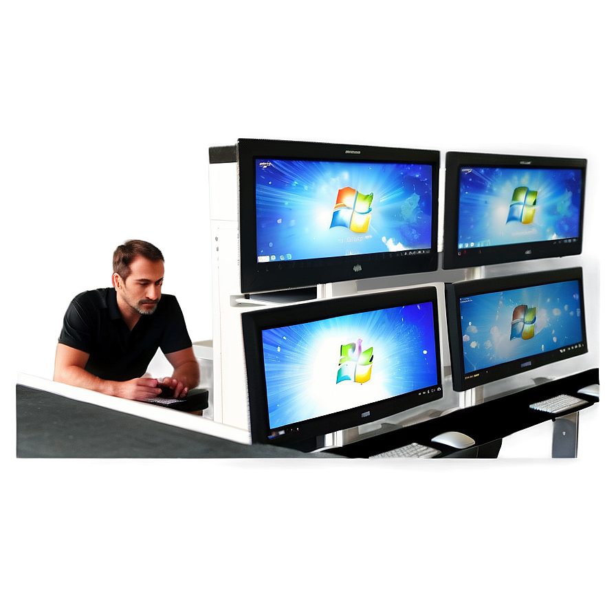 Multi-screen Workstation Png 61