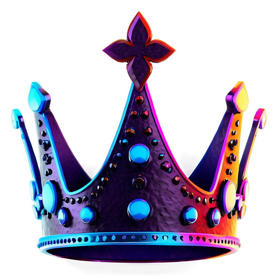 Multicolor Neon Crown Png 83