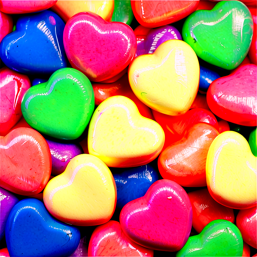 Multicolored Candy Hearts Png Ojf14