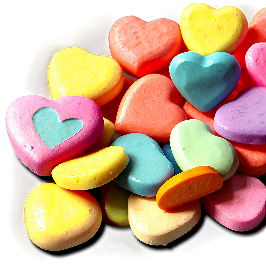 Multicolored Candy Hearts Png Owc76