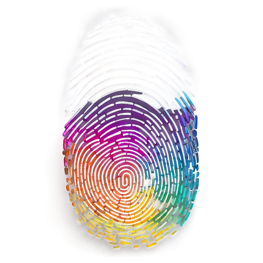 Multicolored Fingerprint Artwork Png Dfo57