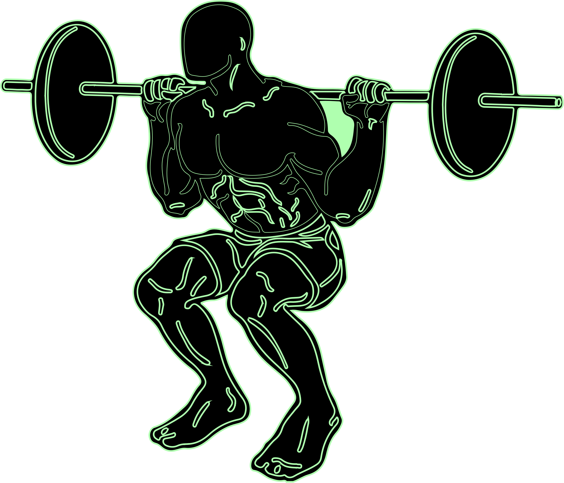 Muscular Figure Performing Barbell Squat