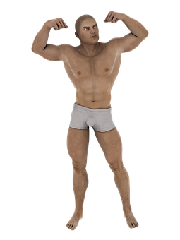 Muscular Man Flexing Pose