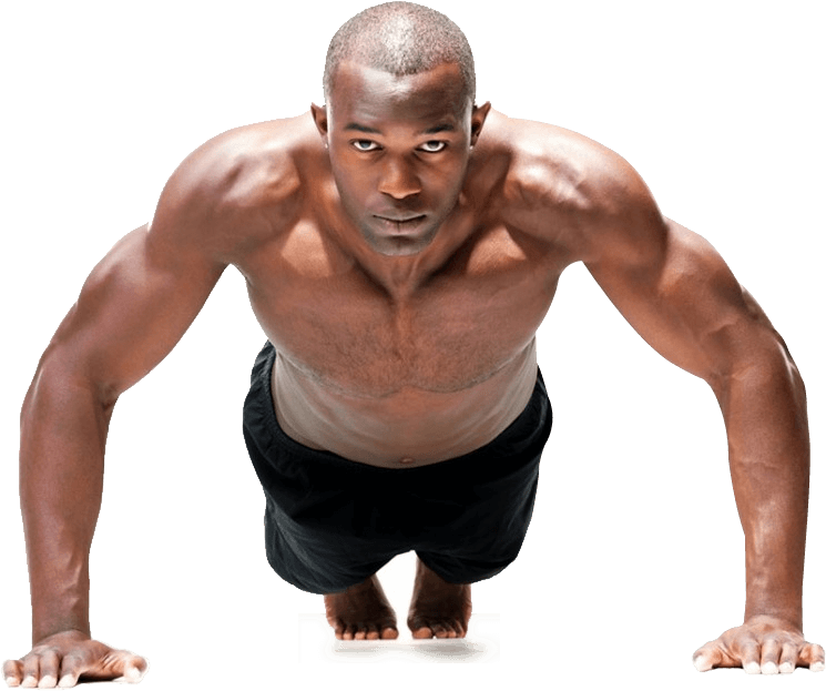 Muscular Man Performing Push Up