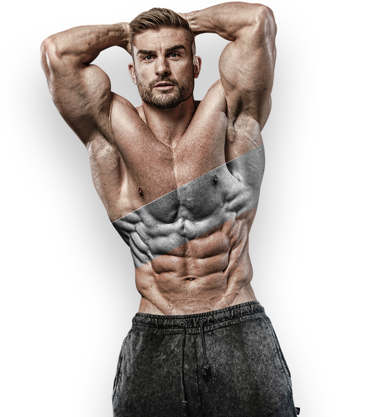 Muscular Man Showing Abs