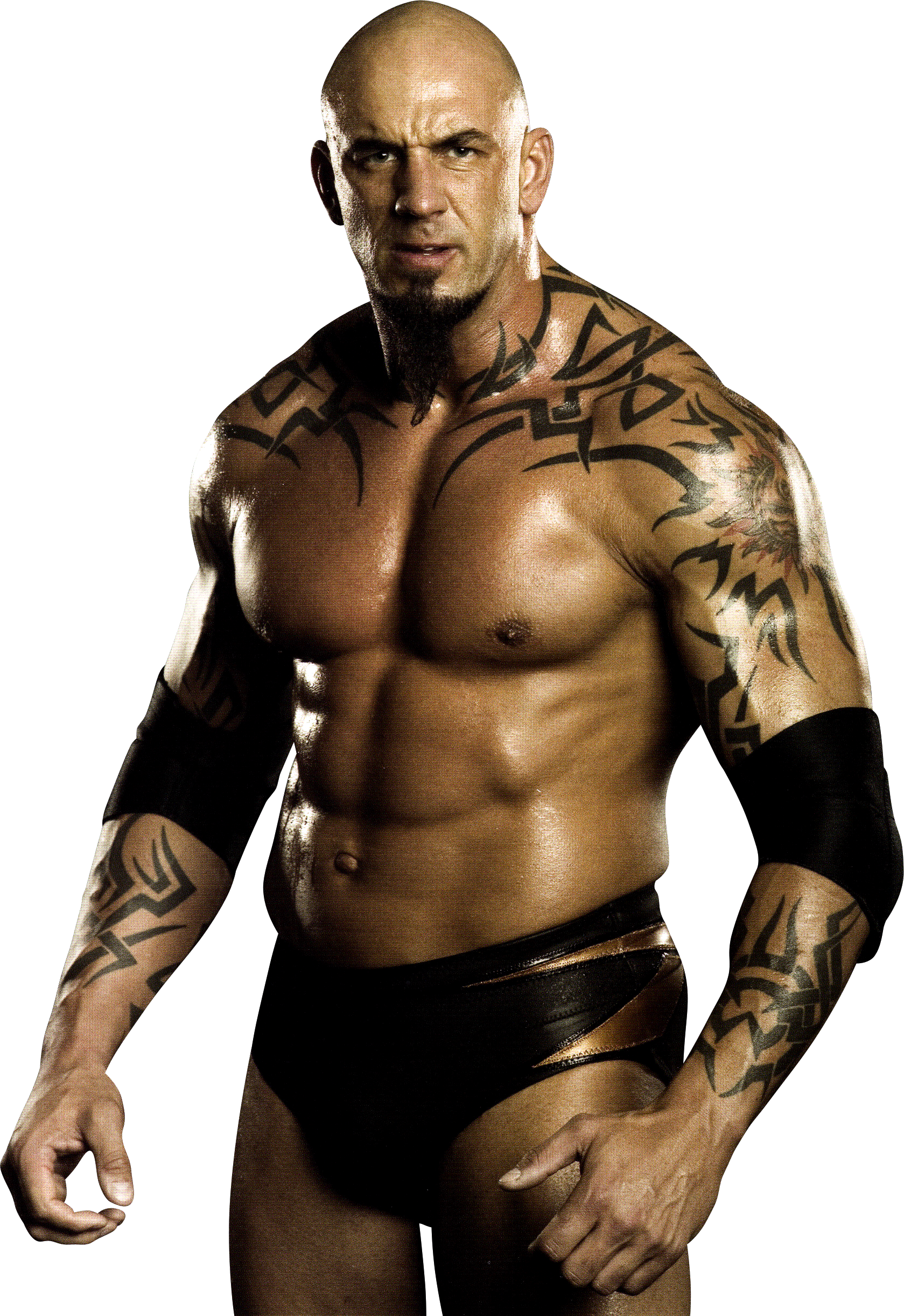 Muscular Wrestlerwith Tribal Tattoos