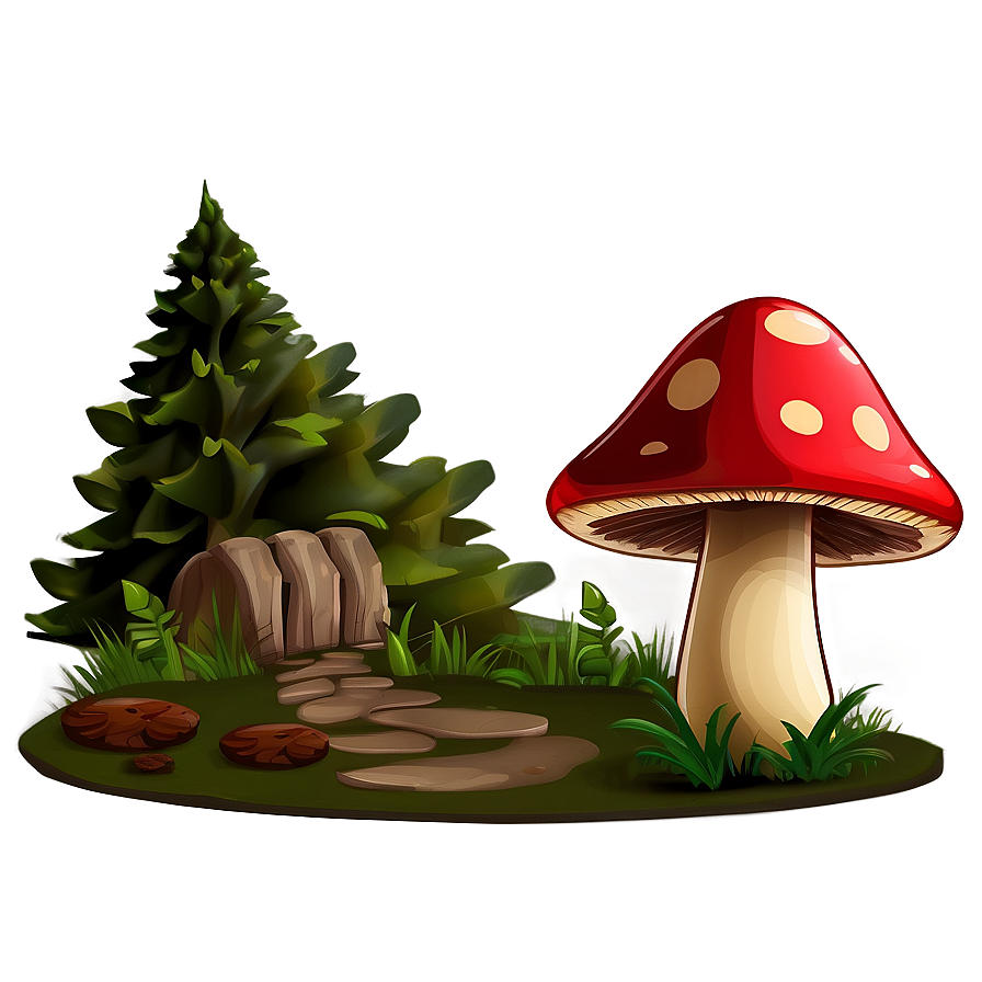 Mushroom Adventure Cartoon Png Enc