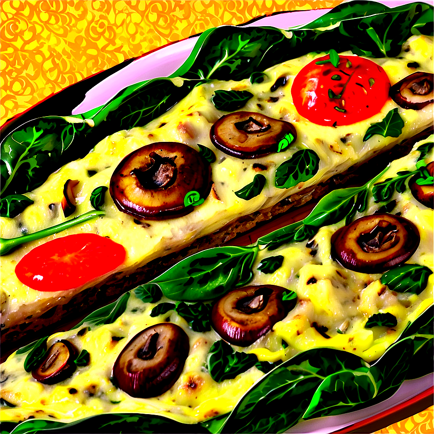 Mushroom Spinach Frittata Png Qet41