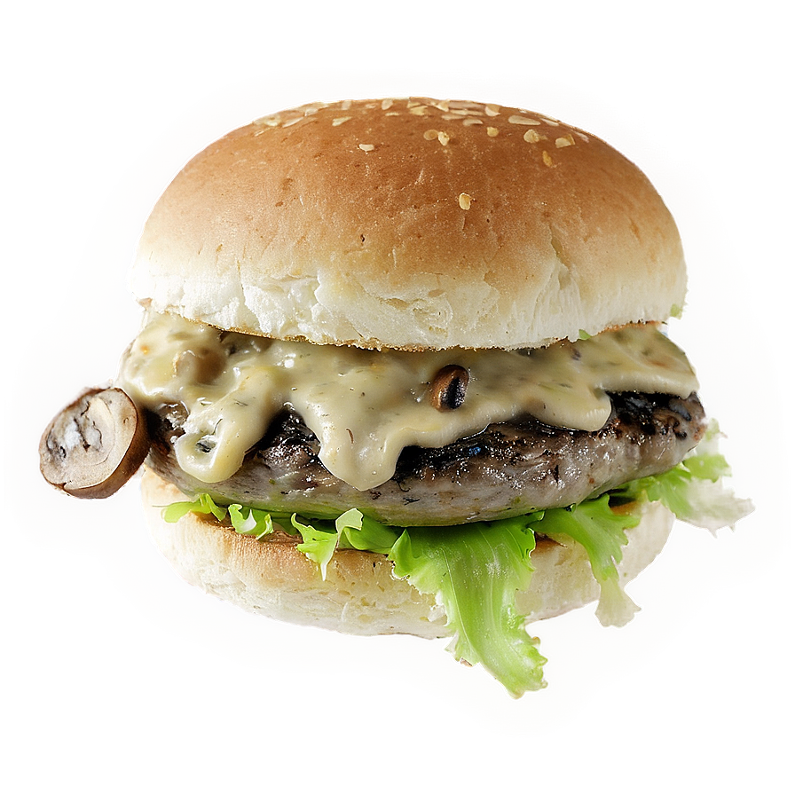 Mushroom Swiss Cheeseburger Png Xwo