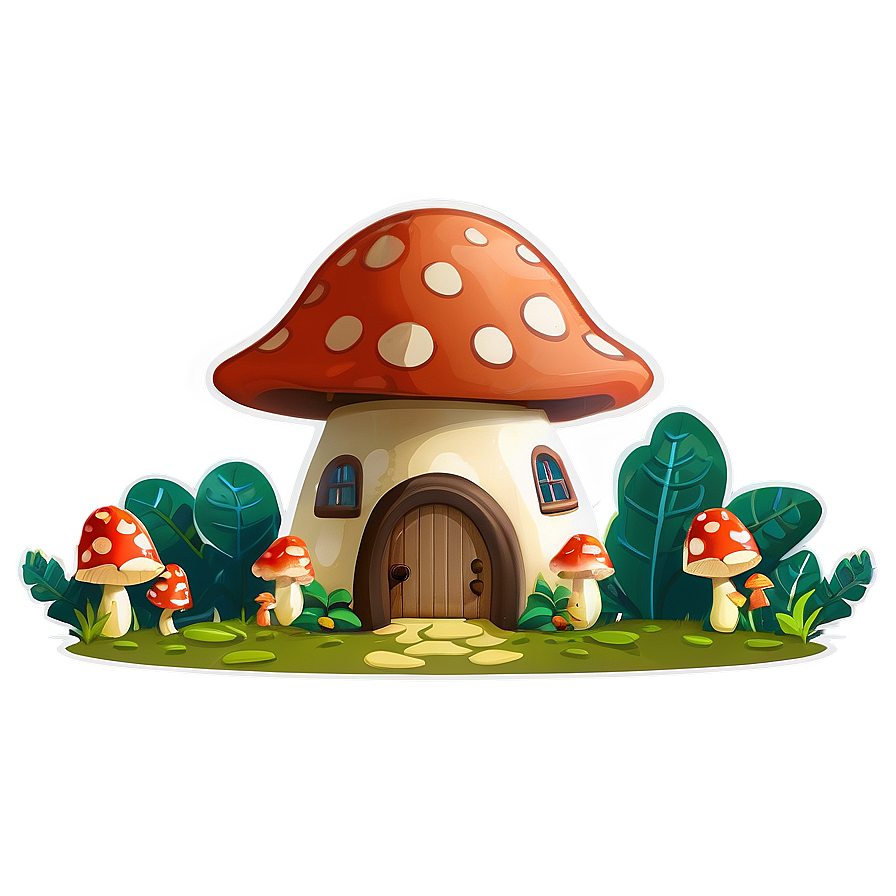 Mushroom Village Cartoon Png 06272024