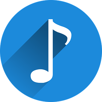 Music Note Icon Blue Background