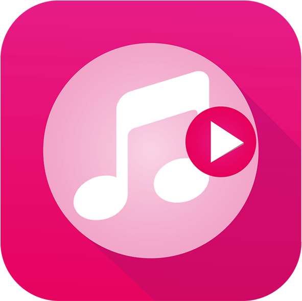 Music Play Icon Pink Background