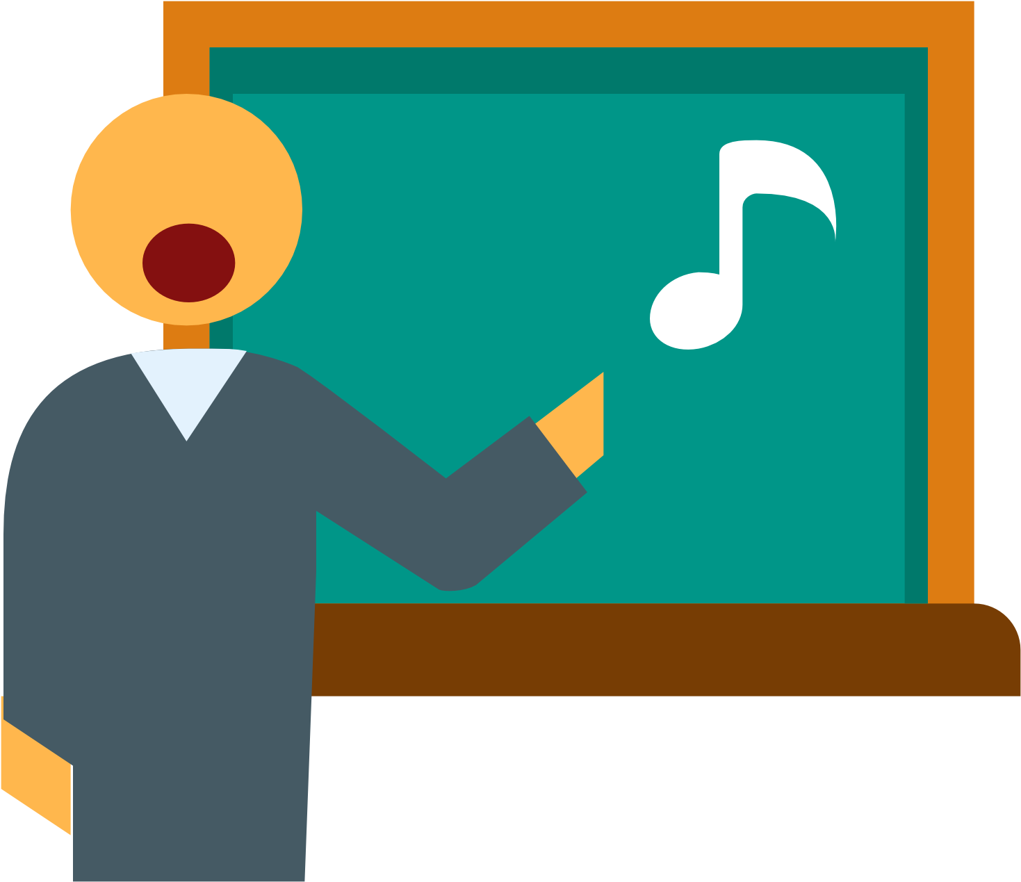 Music Teacher Blackboard Illustration