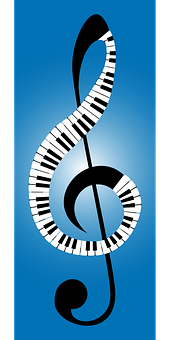 Musical Clef Piano Keyboard Fusion