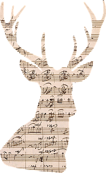 Musical Deer Silhouette