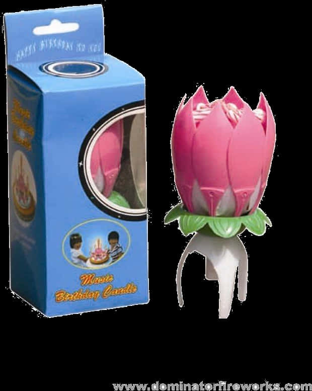 Musical Lotus Birthday Candle Packaging