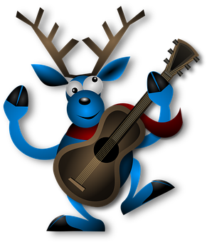 Musical Reindeer Cartoon