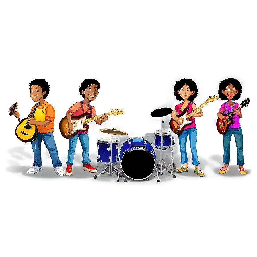 Musician And Band Cartoon Character Png 1