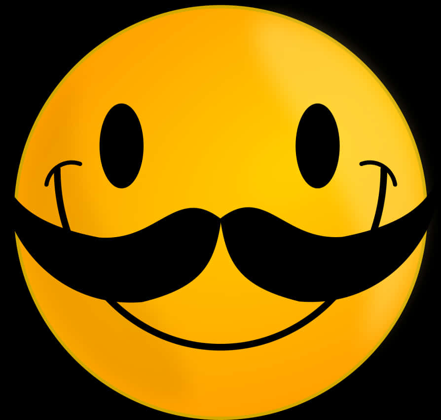 Mustachioed Smiley Face Emoji