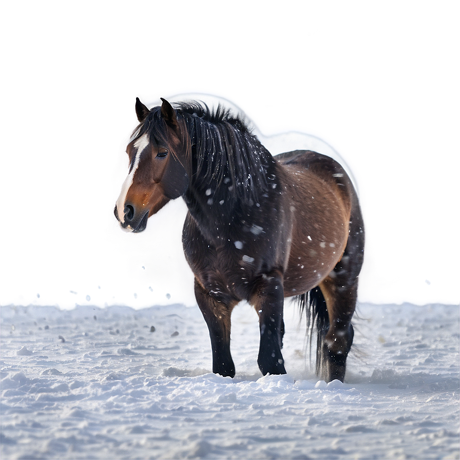 Mustang Horse In Blizzard Png Taw48