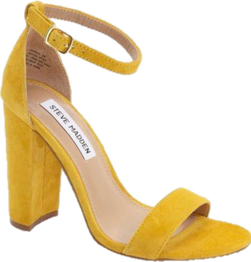 Mustard Yellow Suede Heeled Sandal