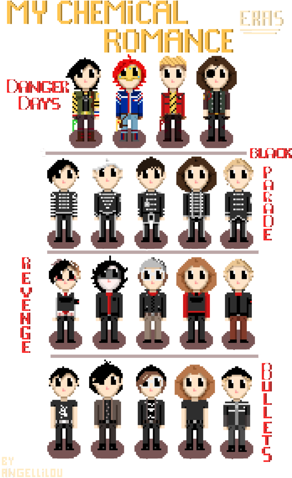 My Chemical Romance Eras Pixel Art