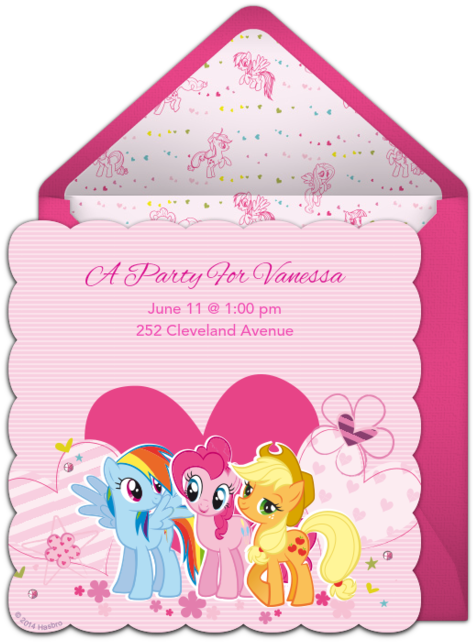 My Little Pony Invitation Card