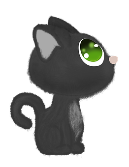 Mysterious Black Cat Cartoon