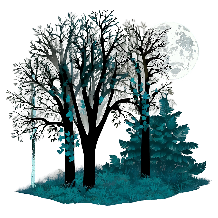 Mysterious Night Woods Png Yew29