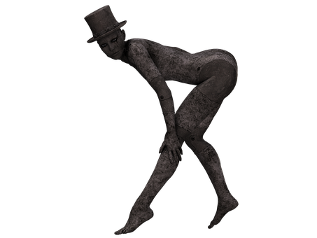 Mysterious Top Hat Figure Pose